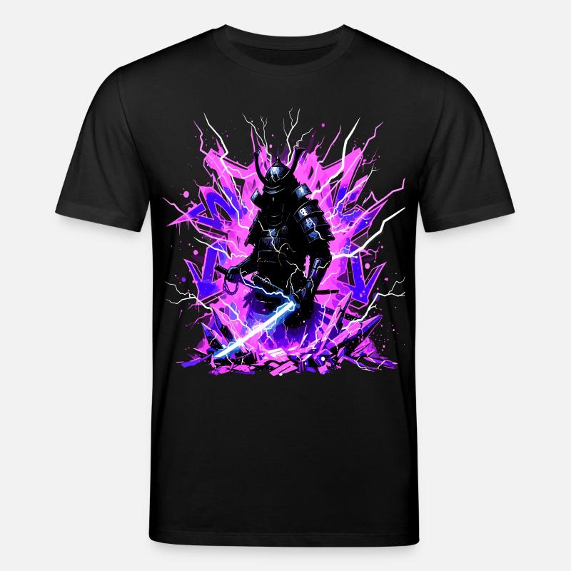 Cyber Samurai – Synthwave Katana Geist - T-shirt bio CREATOR Stanley/Stella Unisexe - noir