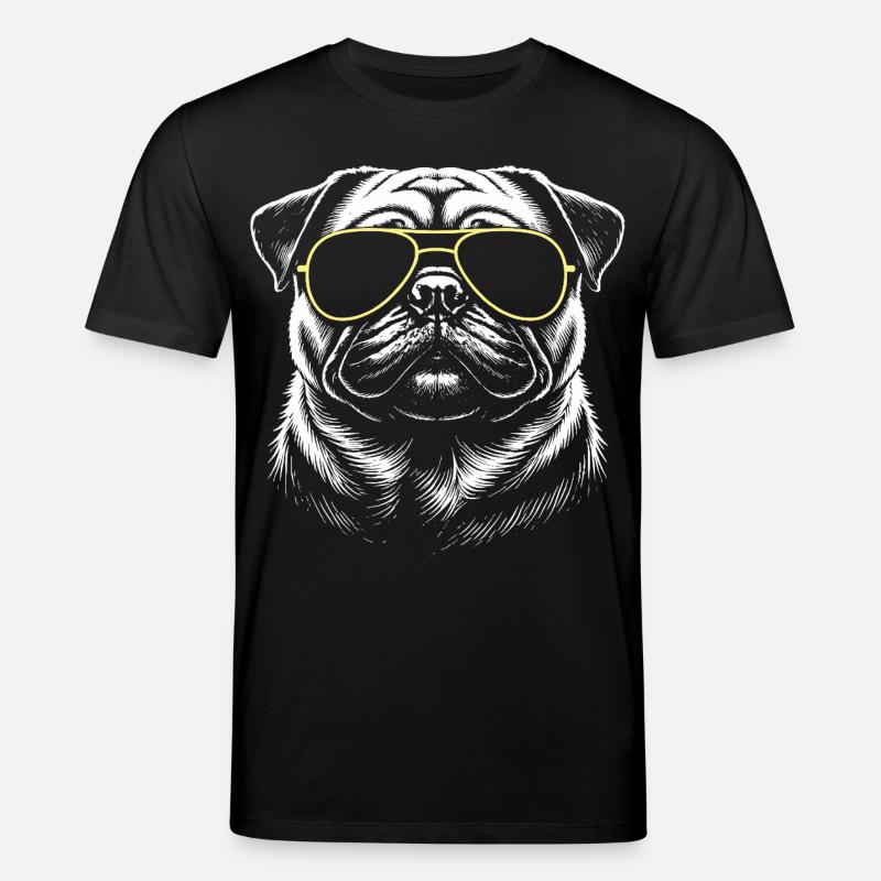 Mops Kopf - Stanley/Stella Unisex Bio-T-Shirt CREATOR  - Schwarz