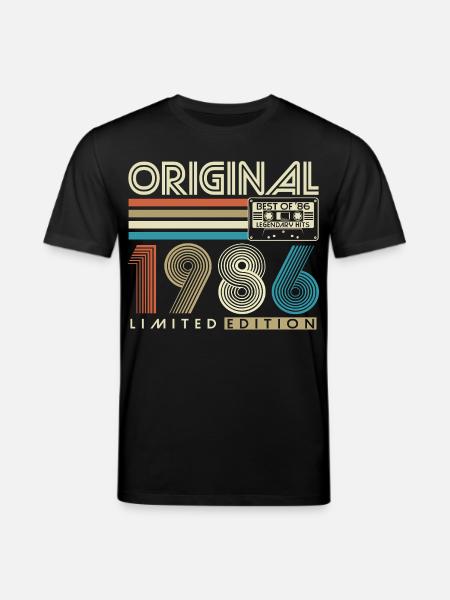 40e anniversaire Rétro Cadeau 1986 - T-shirt bio CREATOR Stanley/Stella Unisexe - noir