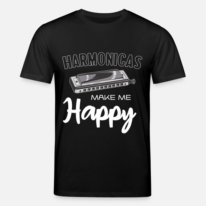 Les harmonicas me rendent heureux - T-shirt bio CREATOR Stanley/Stella Unisexe - noir