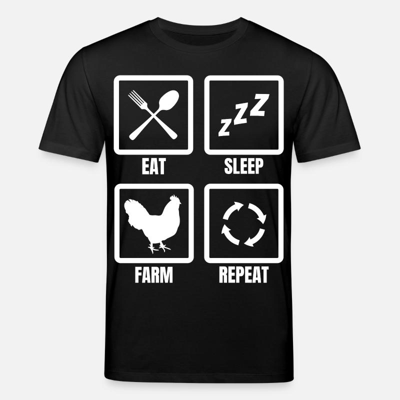 Manger Dormez Ferme Répéter - T-shirt bio CREATOR Stanley/Stella Unisexe - noir