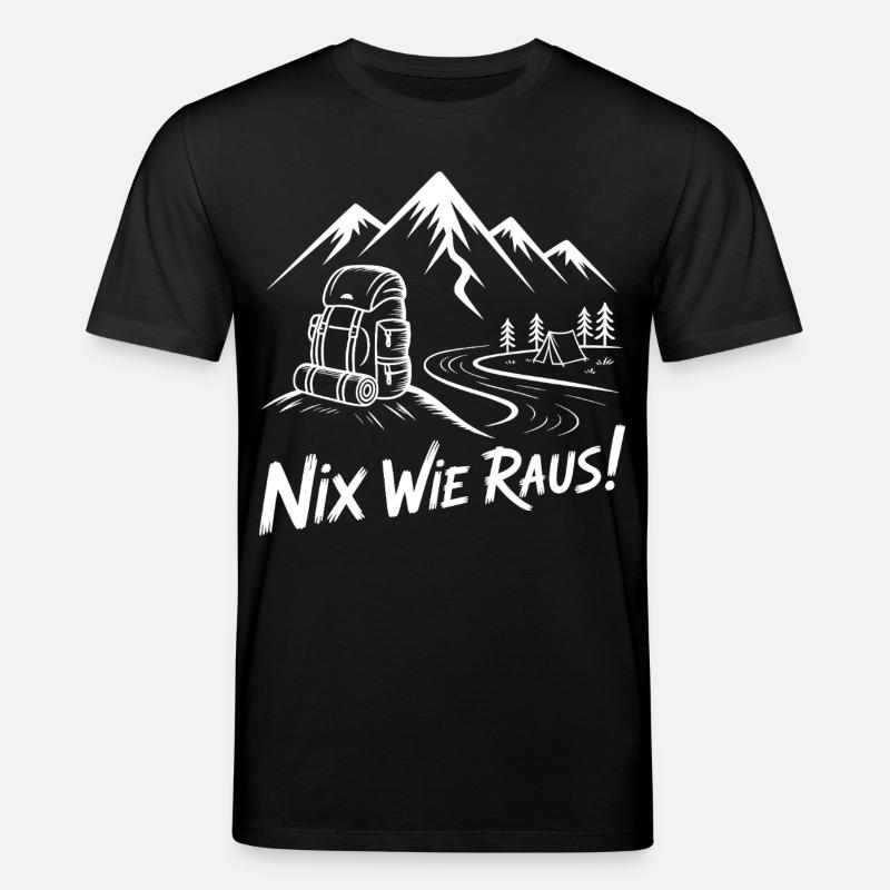 Nix Wie Raus Bergwanderabenteuer - Stanley/Stella Unisex Bio-T-Shirt CREATOR  - Schwarz