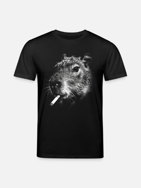 Fumer, cigarette, capybara, fumer une cigarette - T-shirt bio CREATOR Stanley/Stella Unisexe - noir