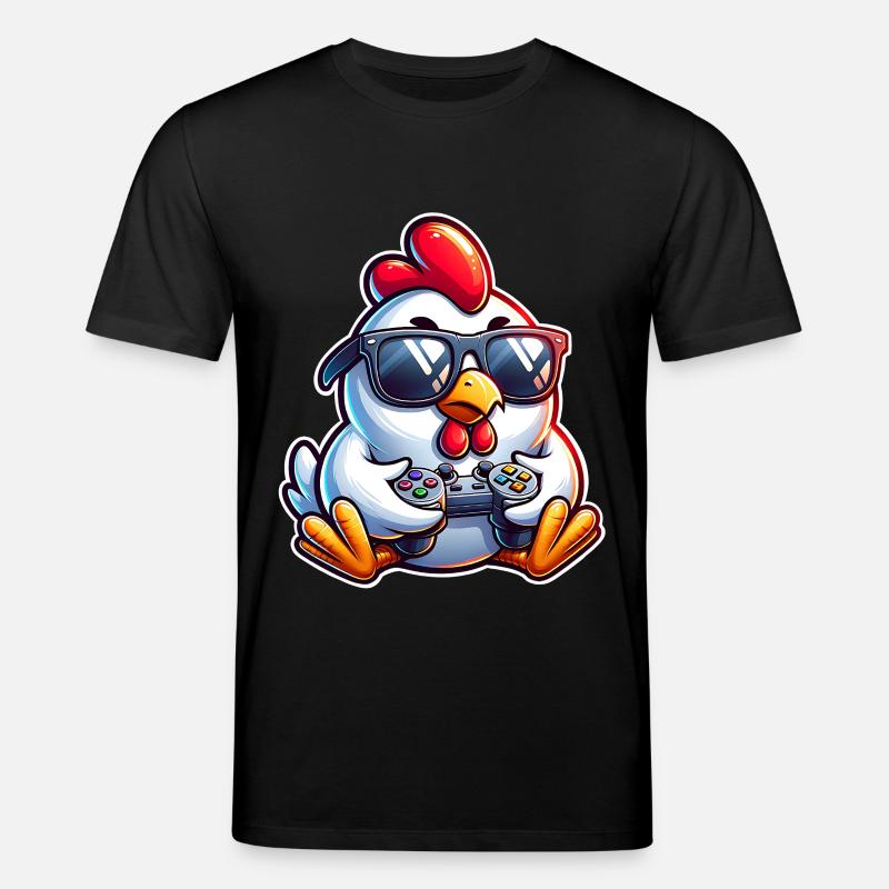 Gamer Huhn mit Controller - Stanley/Stella Unisex Bio-T-Shirt CREATOR  - Schwarz