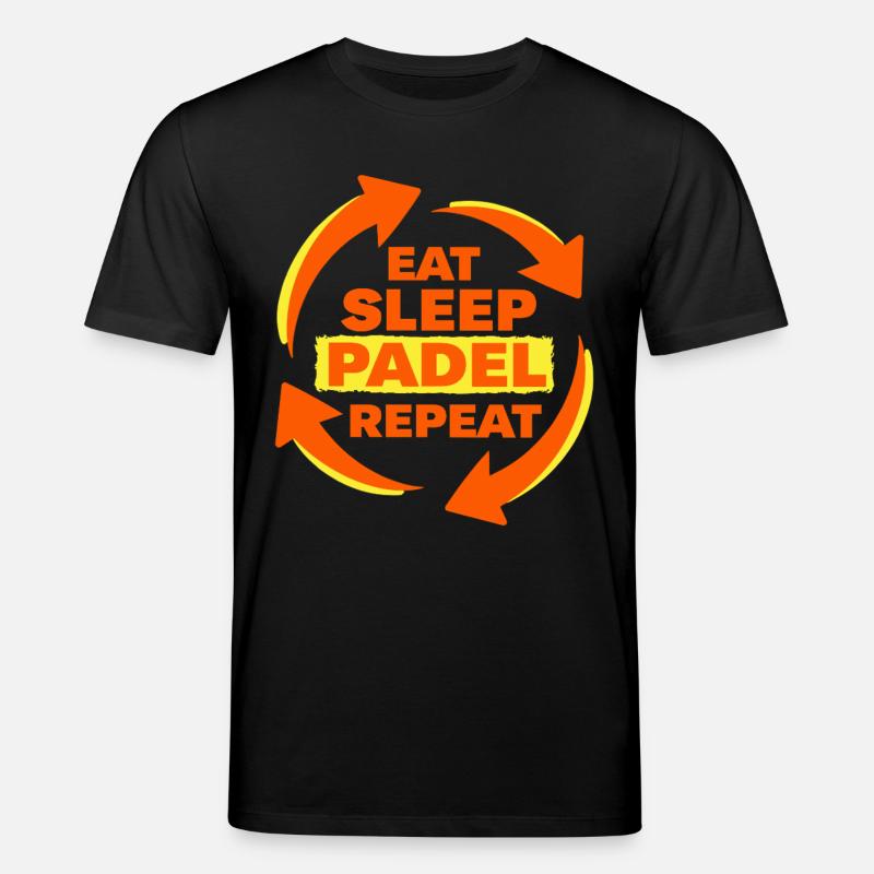Eat Sleep Padel Repeat Athlete Statement - Stanley/Stella CREATOR Unisex Organic T-Shirt - black