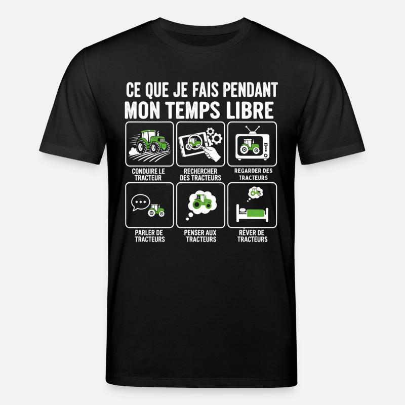 Temps libre et tracteurs: activités - T-shirt bio CREATOR Stanley/Stella Unisexe - noir