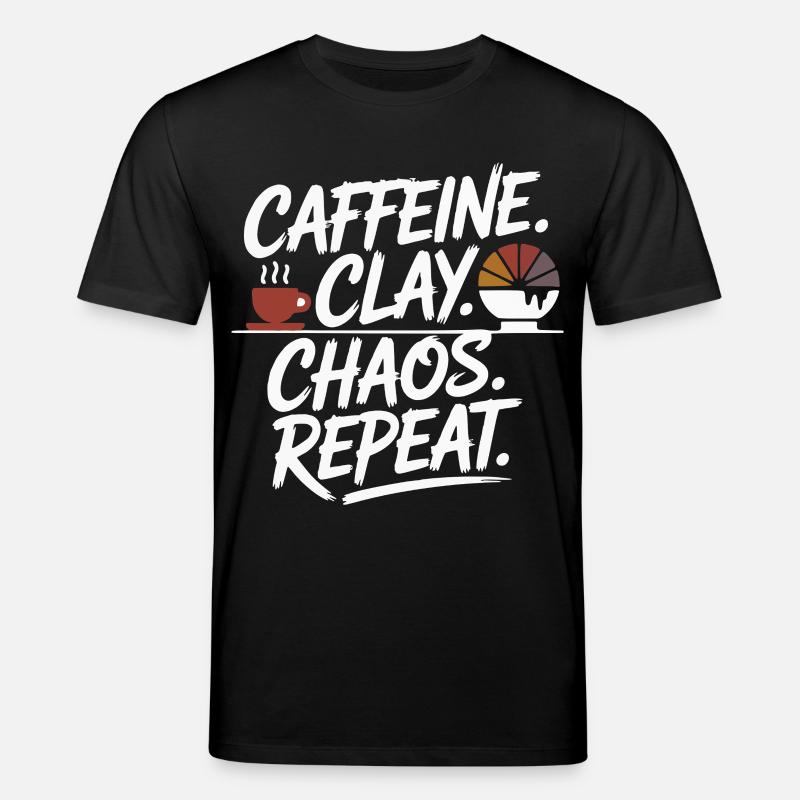 Caffeine Clay Chaos Repeat Design - Stanley/Stella Unisex Bio-T-Shirt CREATOR  - Schwarz