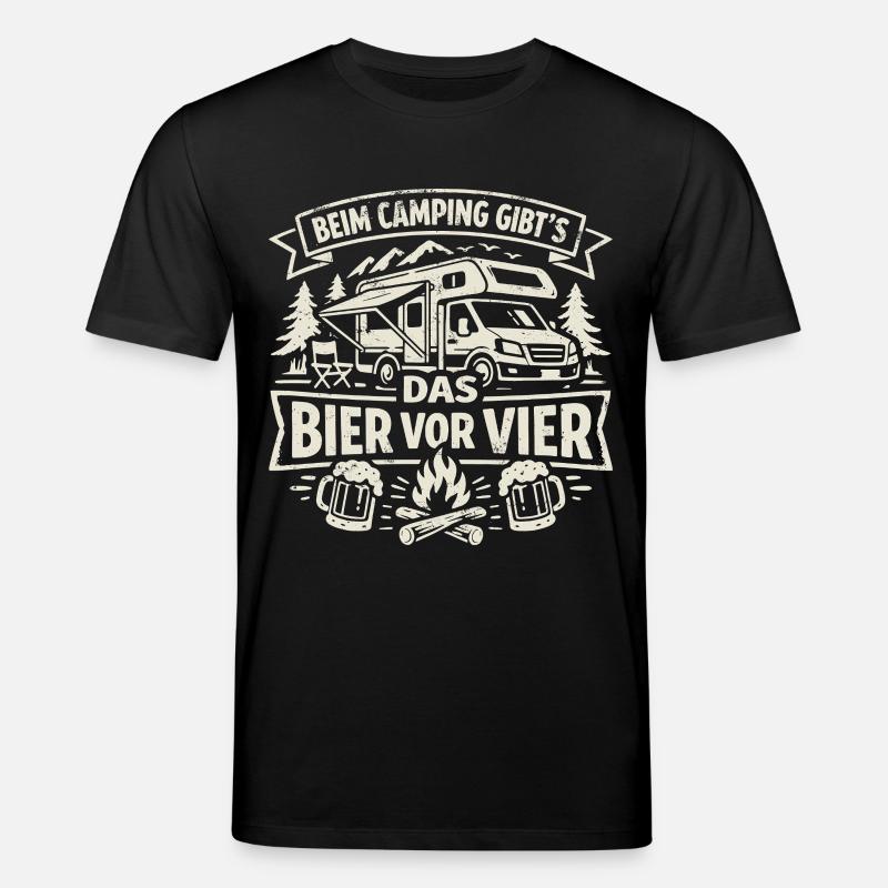 Camping | Bier vor Vier - Stanley/Stella Unisex Bio-T-Shirt CREATOR - Schwarz