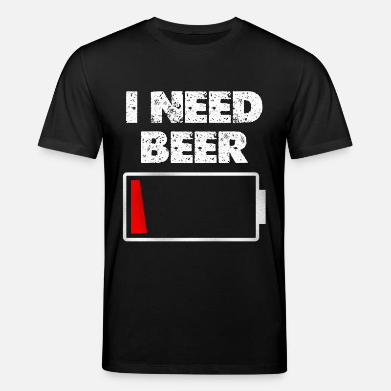 I Need Beer – Akku leer - Stanley/Stella Unisex Bio-T-Shirt CREATOR  - Schwarz