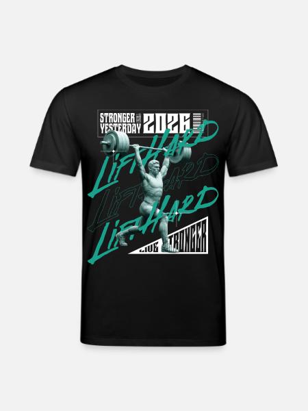 Gewichtheber-Mann, lila-rosa Lichtversion - Stanley/Stella Unisex Bio-T-Shirt CREATOR - Schwarz