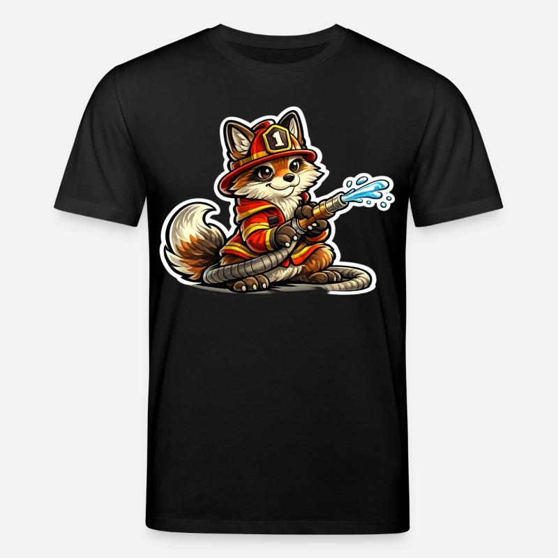 Fox pompier héros en action - T-shirt bio CREATOR Stanley/Stella Unisexe - noir