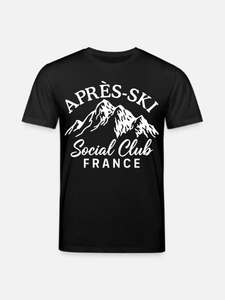 Après Ski Social Club France Skiing - Stanley/Stella CREATOR Unisex Organic T-Shirt - black
