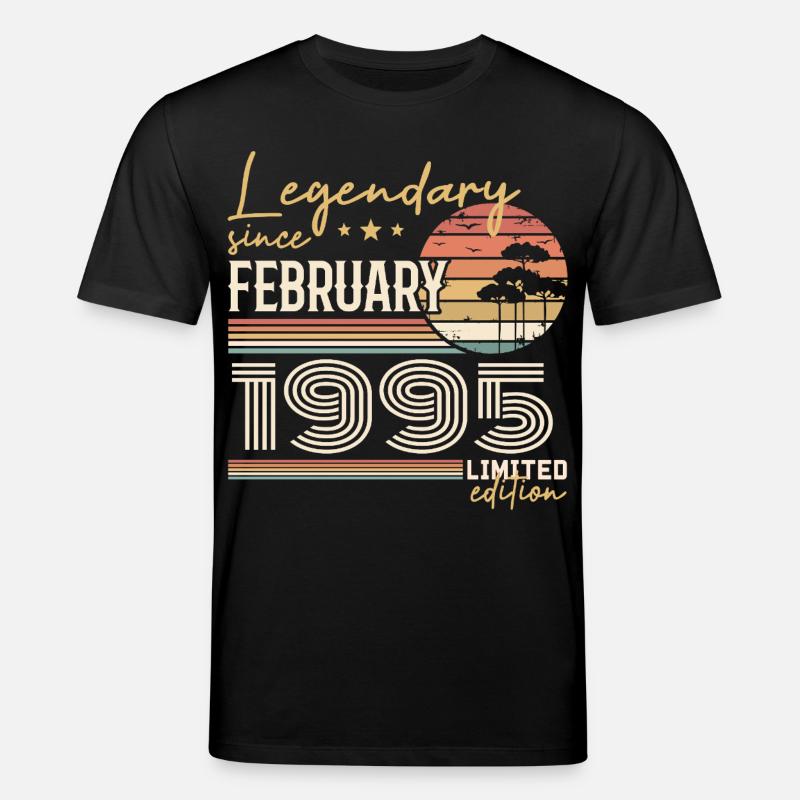 Février 1995 anniversaire 1995 légendes Février - T-shirt bio CREATOR Stanley/Stella Unisexe - noir