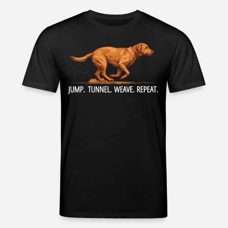 Agility Labrador Jump Tunnel Repeat - Stanley/Stella Unisex Bio-T-Shirt CREATOR  - Schwarz