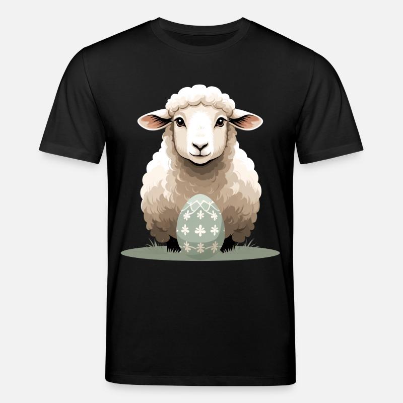Cuddly lamb with Easter egg - Stanley/Stella CREATOR Unisex Organic T-Shirt - black