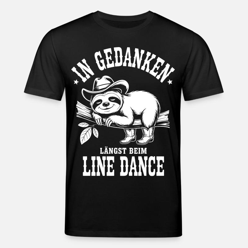 Sloth Line Dance Thoughts - Stanley/Stella CREATOR Unisex Organic T-Shirt - black
