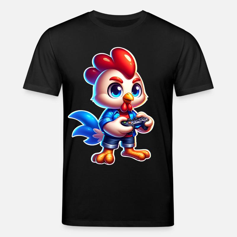 Gaming Huhn mit Controller - Stanley/Stella Unisex Bio-T-Shirt CREATOR  - Schwarz