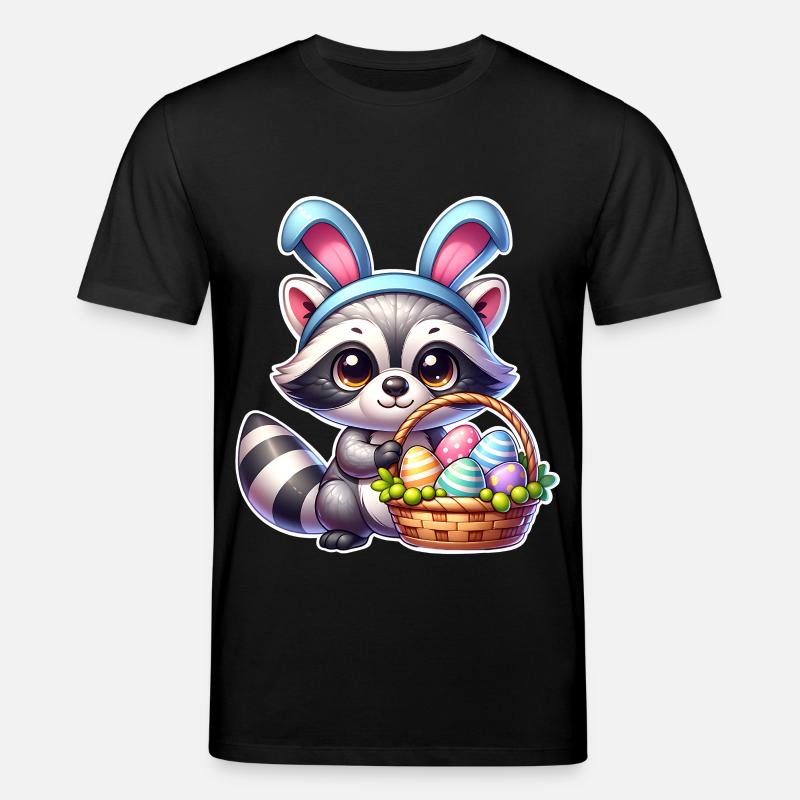 Ostern Waschbär - Stanley/Stella Unisex Bio-T-Shirt CREATOR  - Schwarz