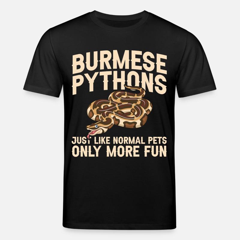 Burmesische Python liefert Schlangenliebhaber-Reptilienpfleger - Stanley/Stella Unisex Bio-T-Shirt CREATOR  - Schwarz