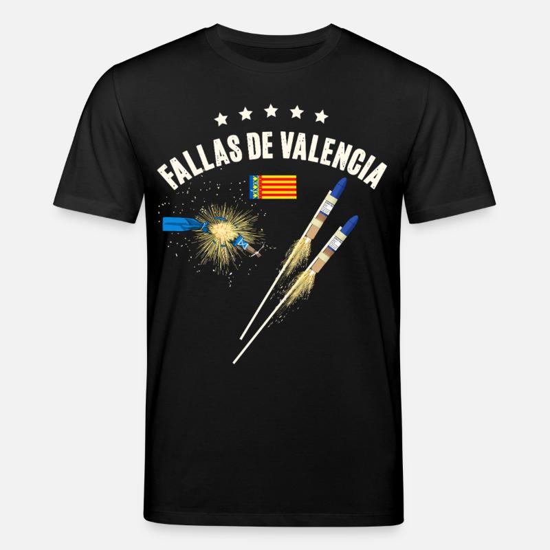 Feux d’artifice de Fallas de Valencia - T-shirt bio CREATOR Stanley/Stella Unisexe - noir