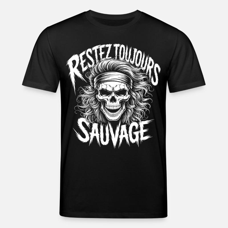 Bleib wild Immer Schädel - Stanley/Stella Unisex Bio-T-Shirt CREATOR  - Schwarz