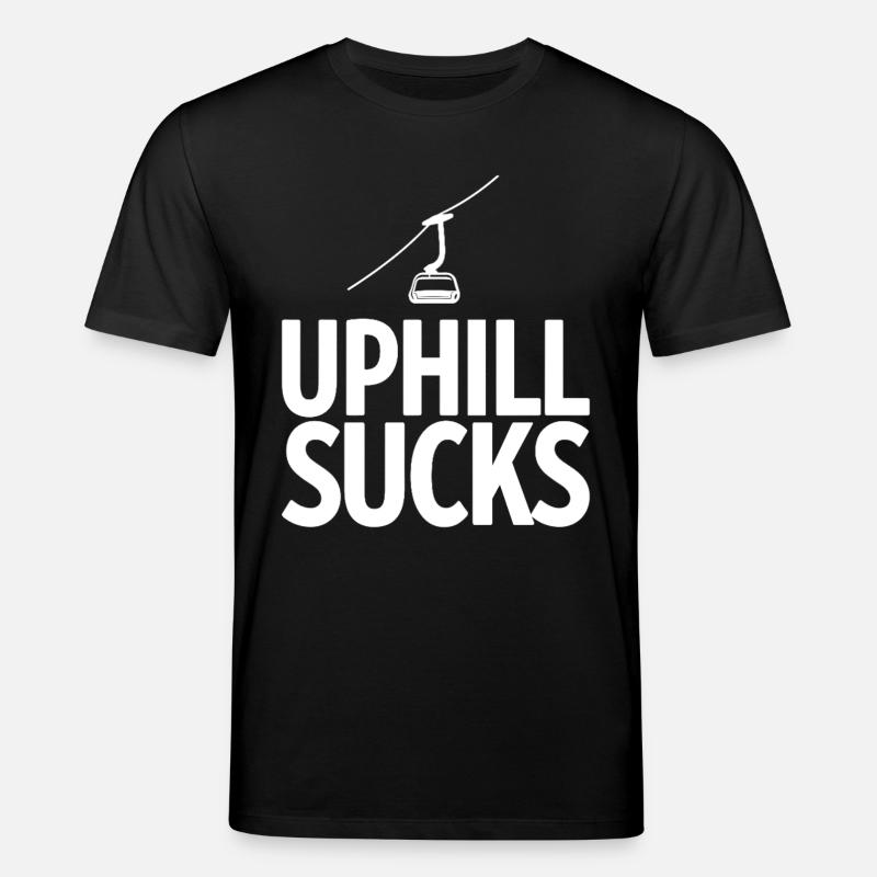 Uphill Sucks Sessellift Wintersport Statement - Stanley/Stella Unisex Bio-T-Shirt CREATOR  - Schwarz