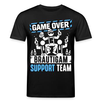 Junggesellenabschied T-Shirt Männer JGA Poltern - Stanley/Stella Unisex Bio-T-Shirt CREATOR  - Schwarz - Vorne - Alina (178cm) & Michal (187cm)