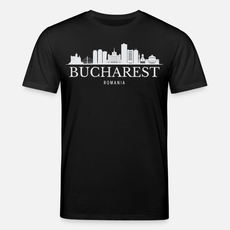 Silhouette de Bucarest, Roumanie de Bucarest - T-shirt bio CREATOR Stanley/Stella Unisexe - noir