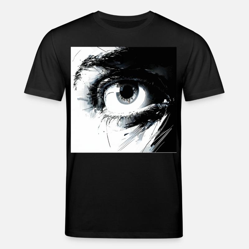 Œil abstrait en noir et blanc - T-shirt bio CREATOR Stanley/Stella Unisexe - noir
