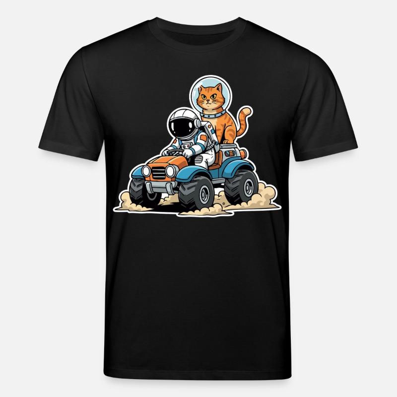 Chat Roux Astronaute Quad Lunaire Espace - T-shirt bio CREATOR Stanley/Stella Unisexe - noir