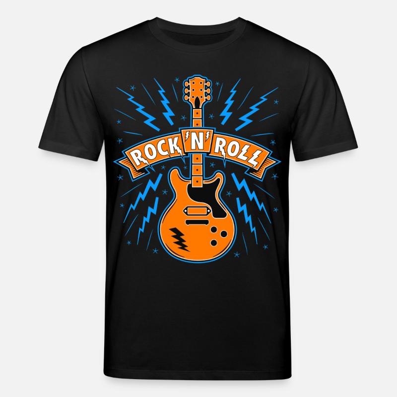 Bannière Rock’N’Roll avec guitare - T-shirt bio CREATOR Stanley/Stella Unisexe - noir