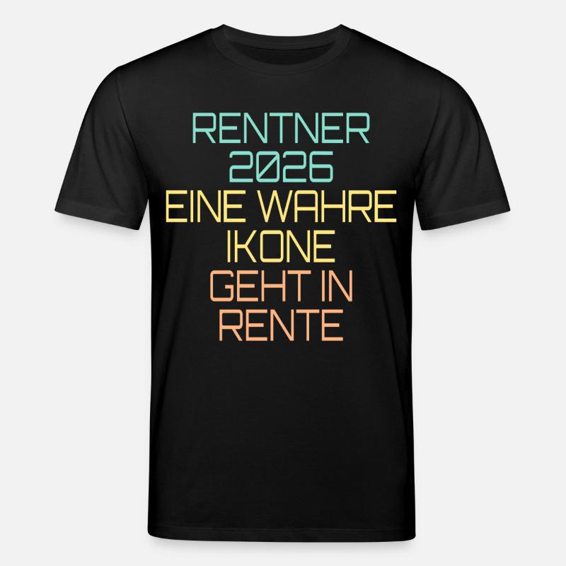 Rentner 2026 Ikone Rente - Stanley/Stella Unisex Bio-T-Shirt CREATOR  - Schwarz