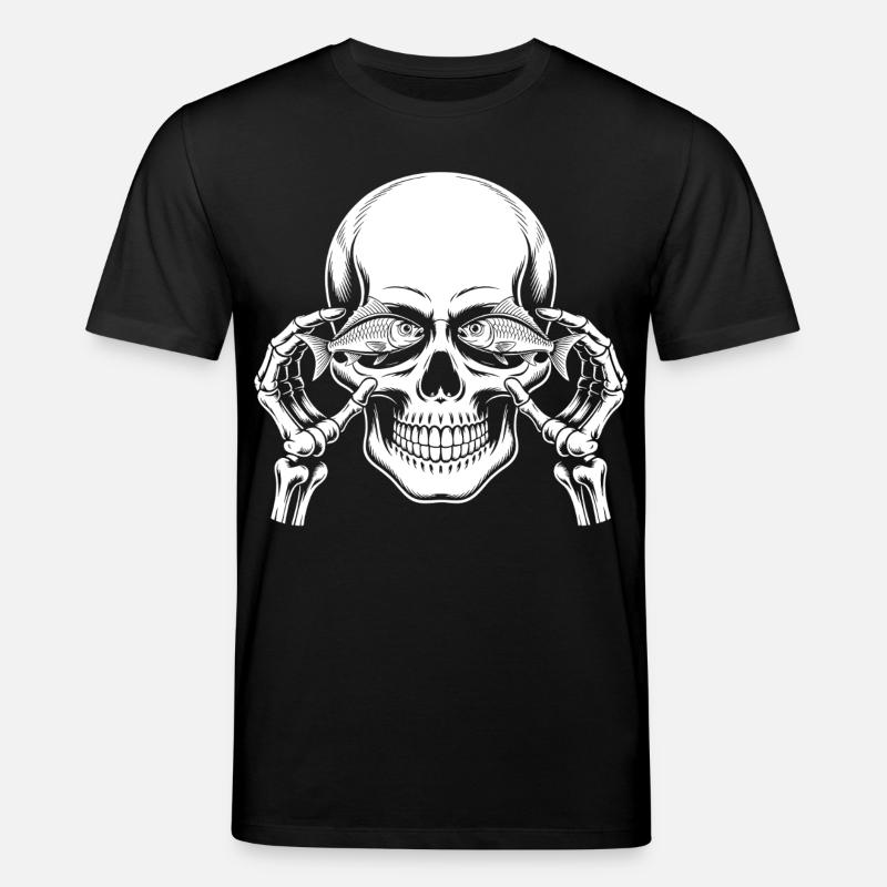 Motif de crâne avec poisson - T-shirt bio CREATOR Stanley/Stella Unisexe - noir