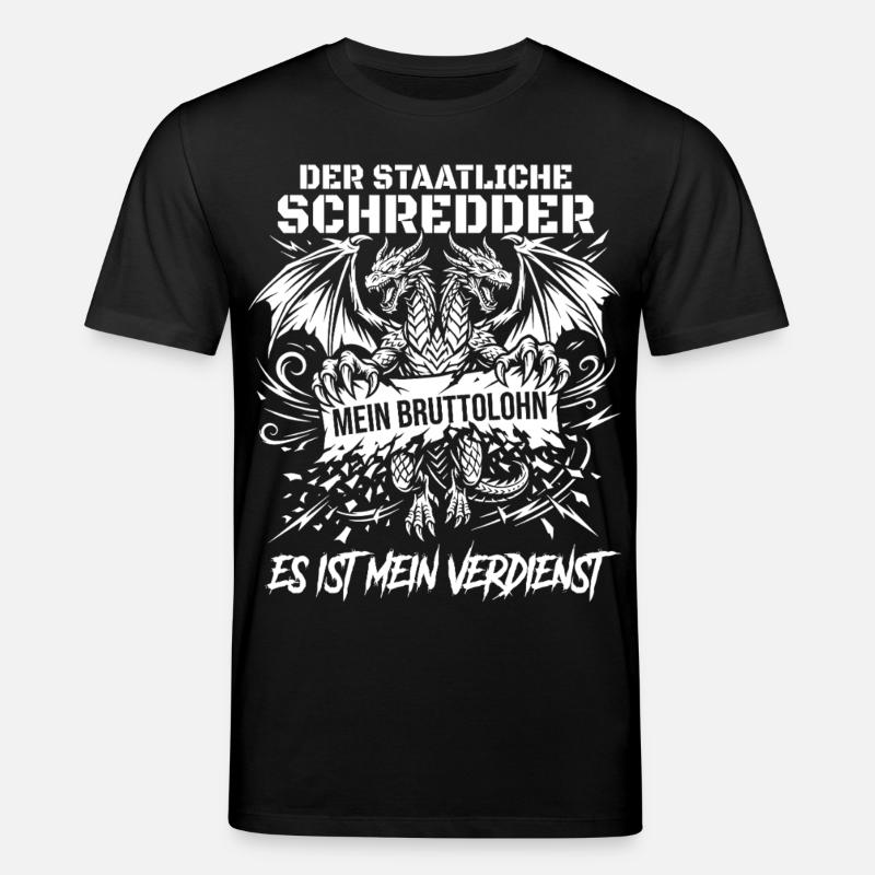 Der Staatliche Drachen Schredder - Stanley/Stella Unisex Bio-T-Shirt CREATOR  - Schwarz