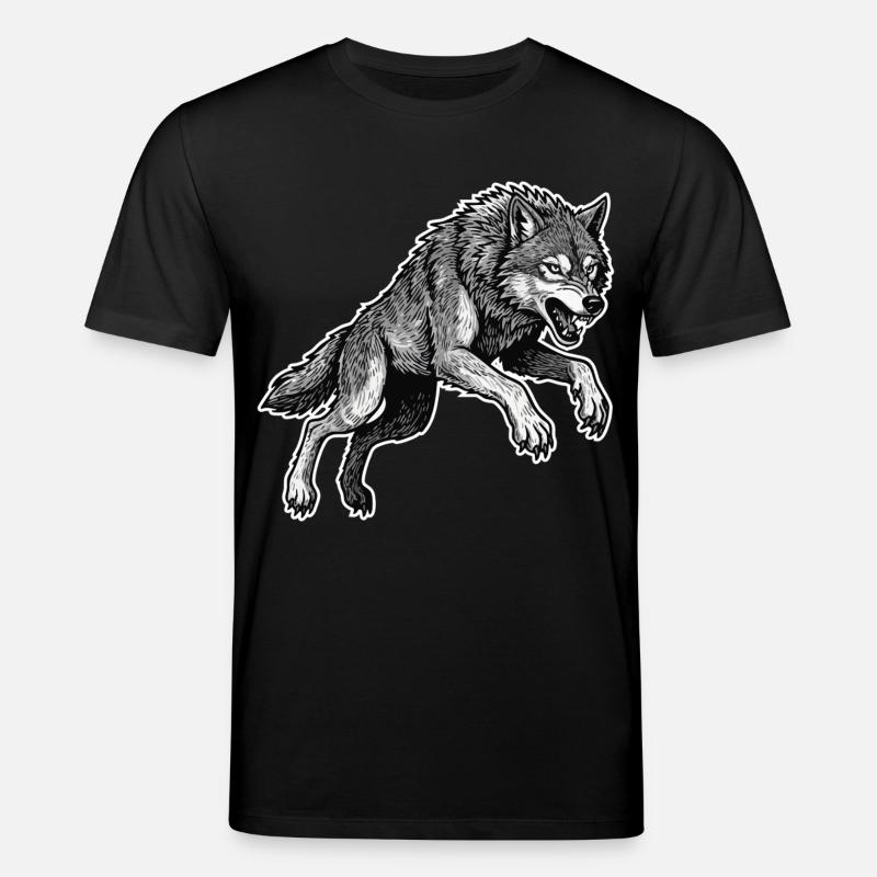 Wild Wolf Race Maskottchen Alpha Wolf - Stanley/Stella Unisex Bio-T-Shirt CREATOR  - Schwarz