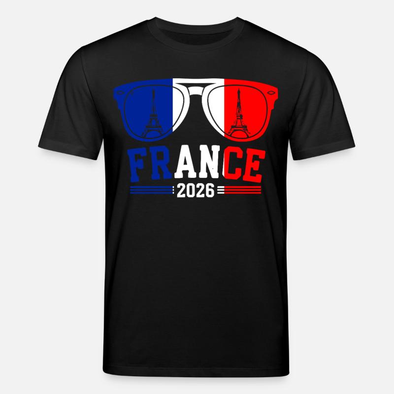 Frankreich 2026 Eiffelturm Brille - Stanley/Stella Unisex Bio-T-Shirt CREATOR  - Schwarz