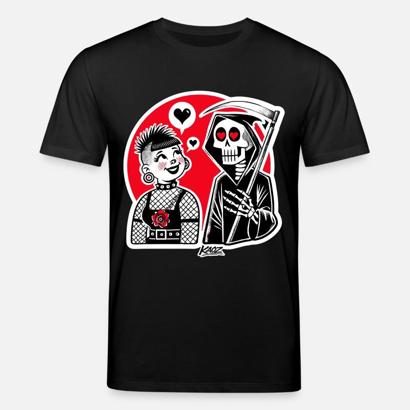 Liebe trifft Sensenmann – Punk-Duo - Stanley/Stella Unisex Bio-T-Shirt CREATOR  - Schwarz