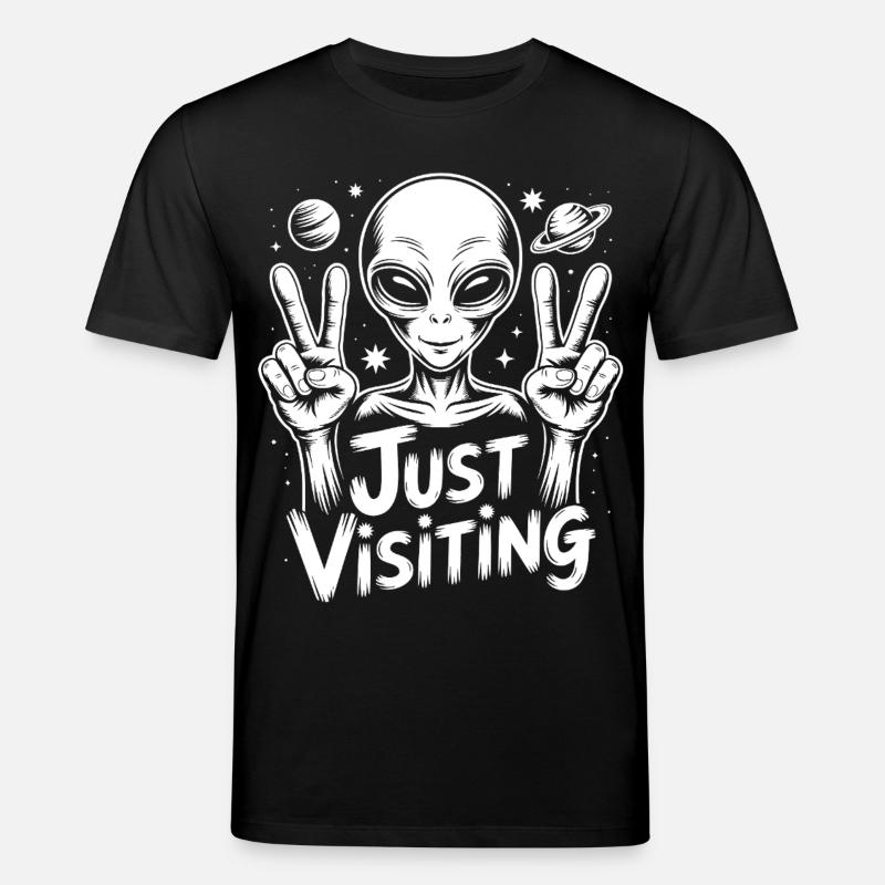Alien Peace Visitor - Stanley/Stella Unisex Bio-T-Shirt CREATOR - Schwarz