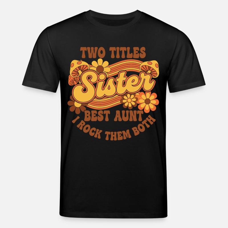 Schwester Tante Retro - Stanley/Stella Unisex Bio-T-Shirt CREATOR - Schwarz