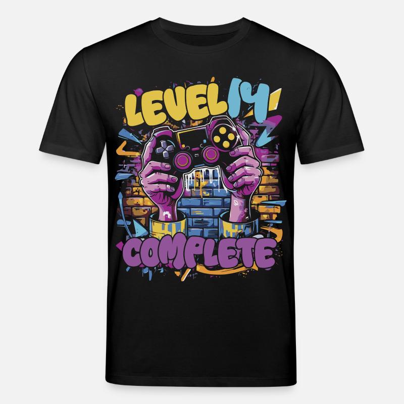 Level 14 Complete Gaming Graffiti - Stanley/Stella Unisex Bio-T-Shirt CREATOR  - Schwarz