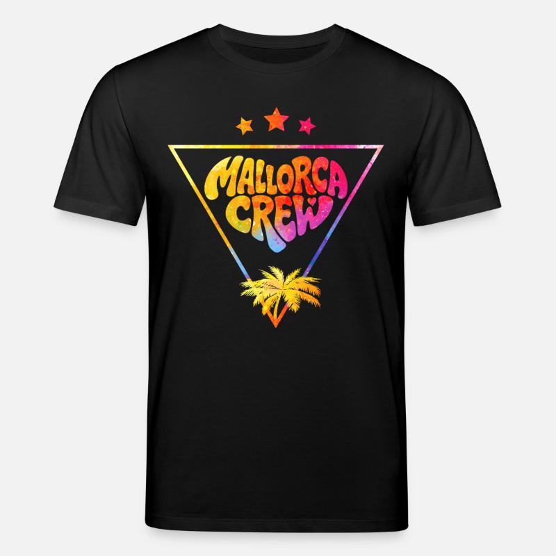 Mallorca Crew Palmen Farbflash - Stanley/Stella Unisex Bio-T-Shirt CREATOR  - Schwarz