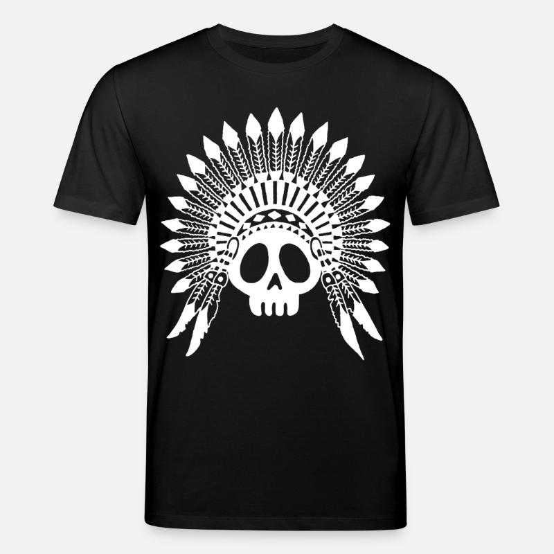 Crâne de chef indien (blanc) - T-shirt bio CREATOR Stanley/Stella Unisexe - noir