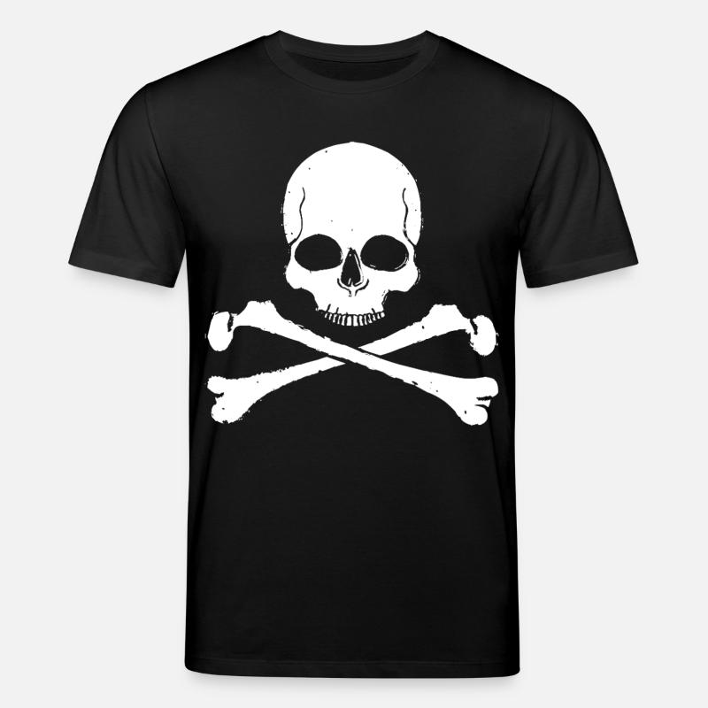 Skull Cross Pattern Skull - Stanley/Stella CREATOR Unisex Organic T-Shirt - black