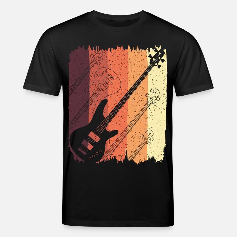 Retro-Gitarre Sunset Stripes - Stanley/Stella Unisex Bio-T-Shirt CREATOR  - Schwarz