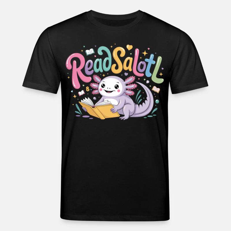 Axolotl Reader T-Shirt ReadSalotl Book - T-shirt bio CREATOR Stanley/Stella Unisexe - noir