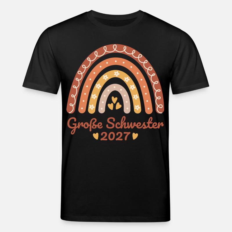 Große Schwester 2027 Boho Regenbogen - Stanley/Stella Unisex Bio-T-Shirt CREATOR - Schwarz