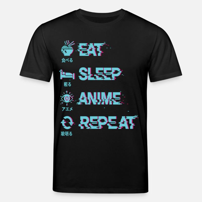 Eat Sleep Anime Repeat - Stanley/Stella Unisex Bio-T-Shirt CREATOR  - Schwarz