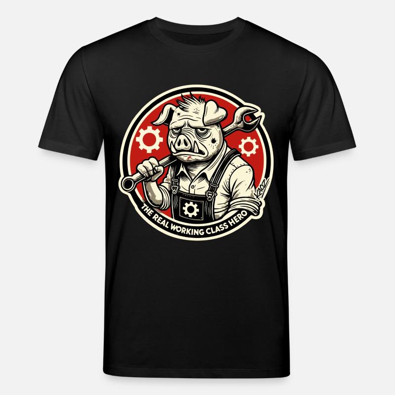 Echtes Heldenschwein der Arbeiterklasse - Stanley/Stella Unisex Bio-T-Shirt CREATOR  - Schwarz
