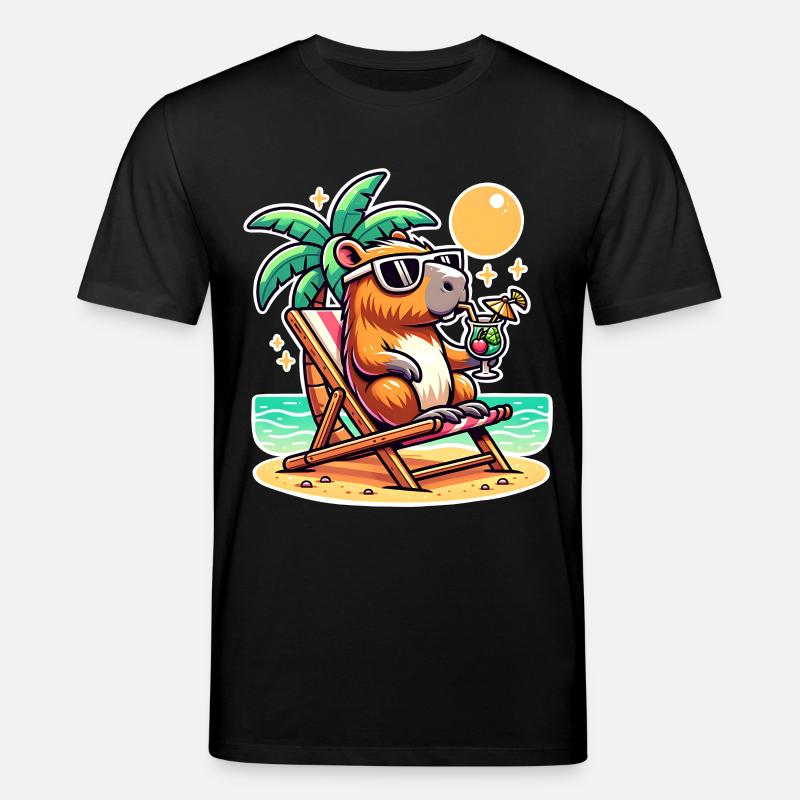 Vacances de Capybara - T-shirt bio CREATOR Stanley/Stella Unisexe - noir