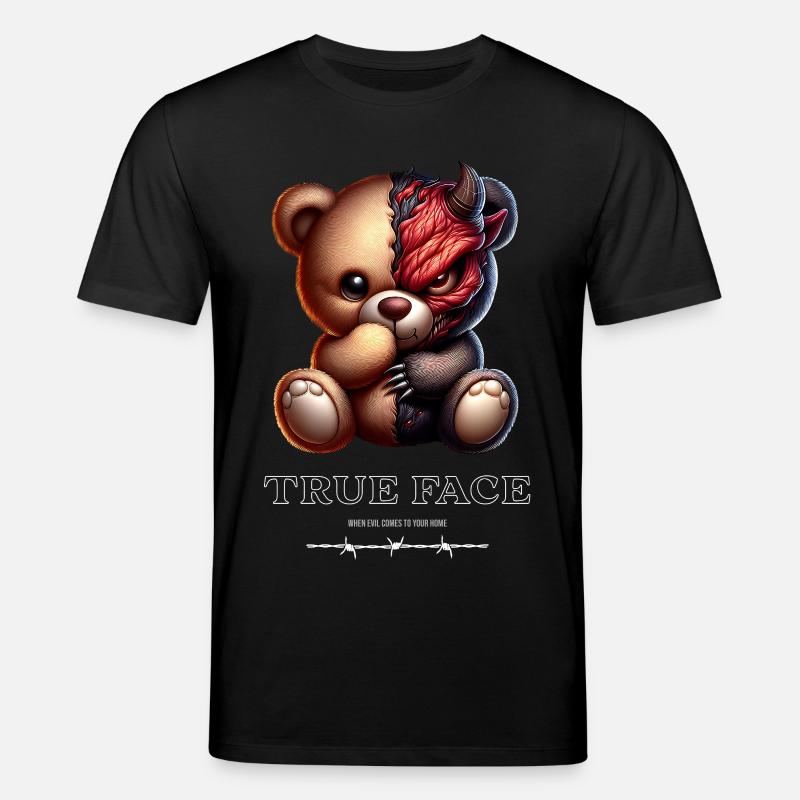 Doppelgesicht Bär: süß trifft Dämonisch - Stanley/Stella Unisex Bio-T-Shirt CREATOR  - Schwarz